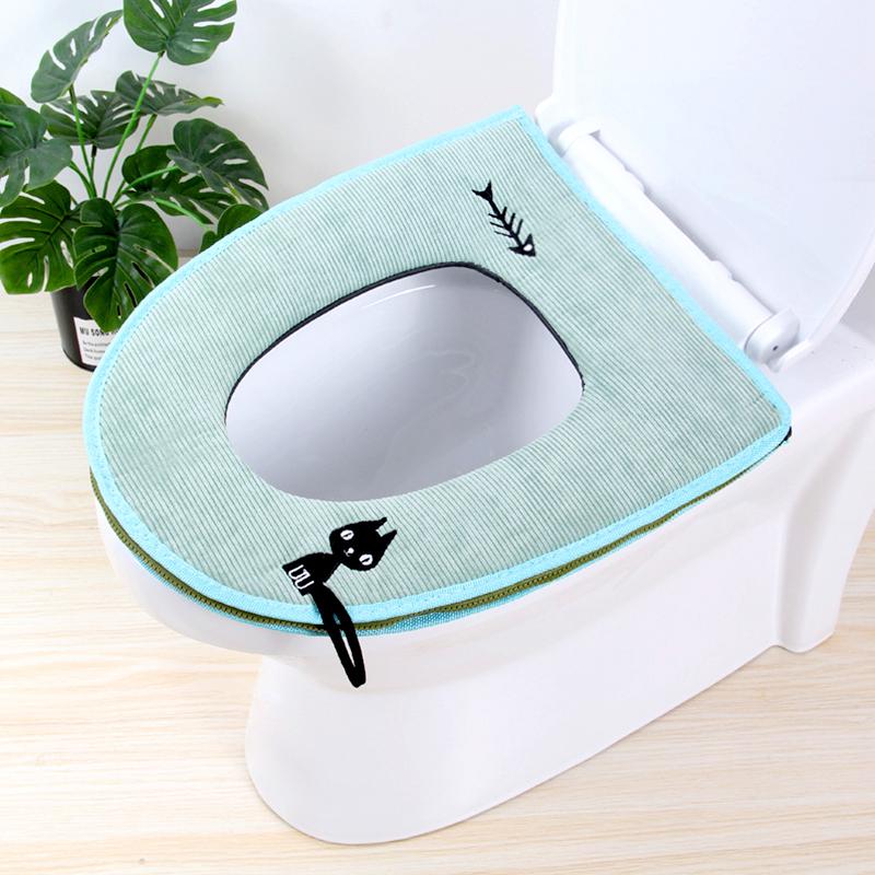 1pc Bathroom Universal Toilet Seat Cover Soft Warm Winter WC Mat Waterproof