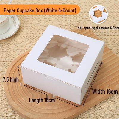 Białe papierowe pudełka opakowaniowe na babeczki i kubeczki z musem (50 sztuk w opakowaniu)
