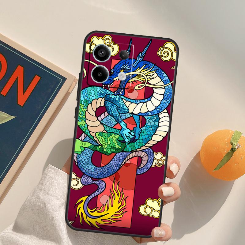 Fashion Chinese Dragon Funda For Xiaomi Redmi Note 14 Pro 9 10 11 12 13 Pro 10S 11S 12S Redmi 10C 12C 13C 14C Case