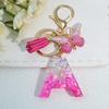Gradient Pink Jewelry Letter Keyring Resin Letter Keychain with Fringe Butterfly DIY Bag Decoration Pendant Party Gift
