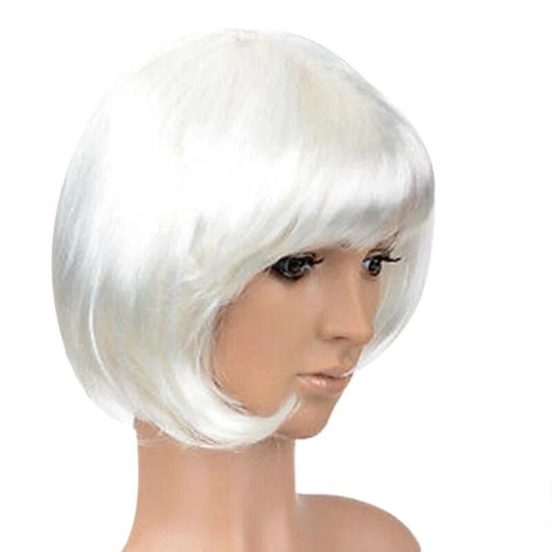 

Женский короткий парик из волос Боб с прямой челкой, косплей, вечерние, сценическое шоу, 13 цветов, товары для вечеринок