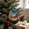 Decorative Lights for Christmas Glowing Ornament with Lanyard, Unique Styles Miniature Glass Pendant LED Santa Claus Snowman Nutcracker Figures Light,