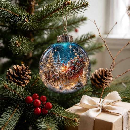 Decorative Lights for Christmas Glowing Ornament with Lanyard, Unique Styles Miniature Glass Pendant LED Santa Claus Snowman Nutcracker Figures Light,