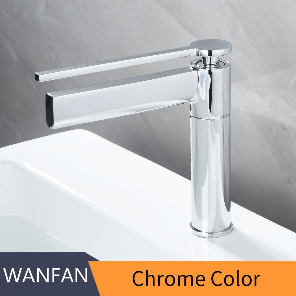 Luxury Brass Single Hole Single Handle Water Saving Plumbing Fixture Chrome Basin Mixer Tap Bathroom Sink Faucet