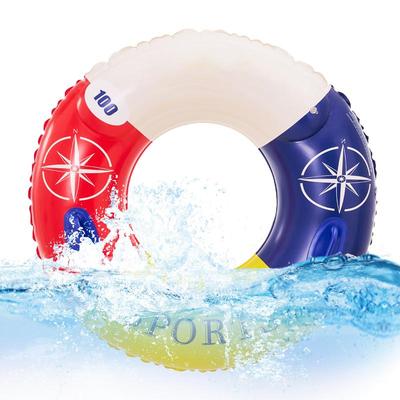 Aufblasbarer Schwimmring Rund Schwimmring mit Griff Leicht Verdicken Wasserspaß Spielzeug für Garten Zuhause Outdoor