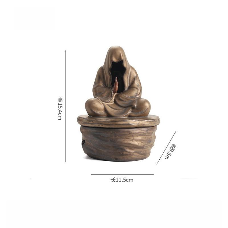 

Creative Ceramic Gilded Iron Glaze Formless Zen-inspired Incense Burner Chinese Retro Style Split Design Tea Ceremony Decoration