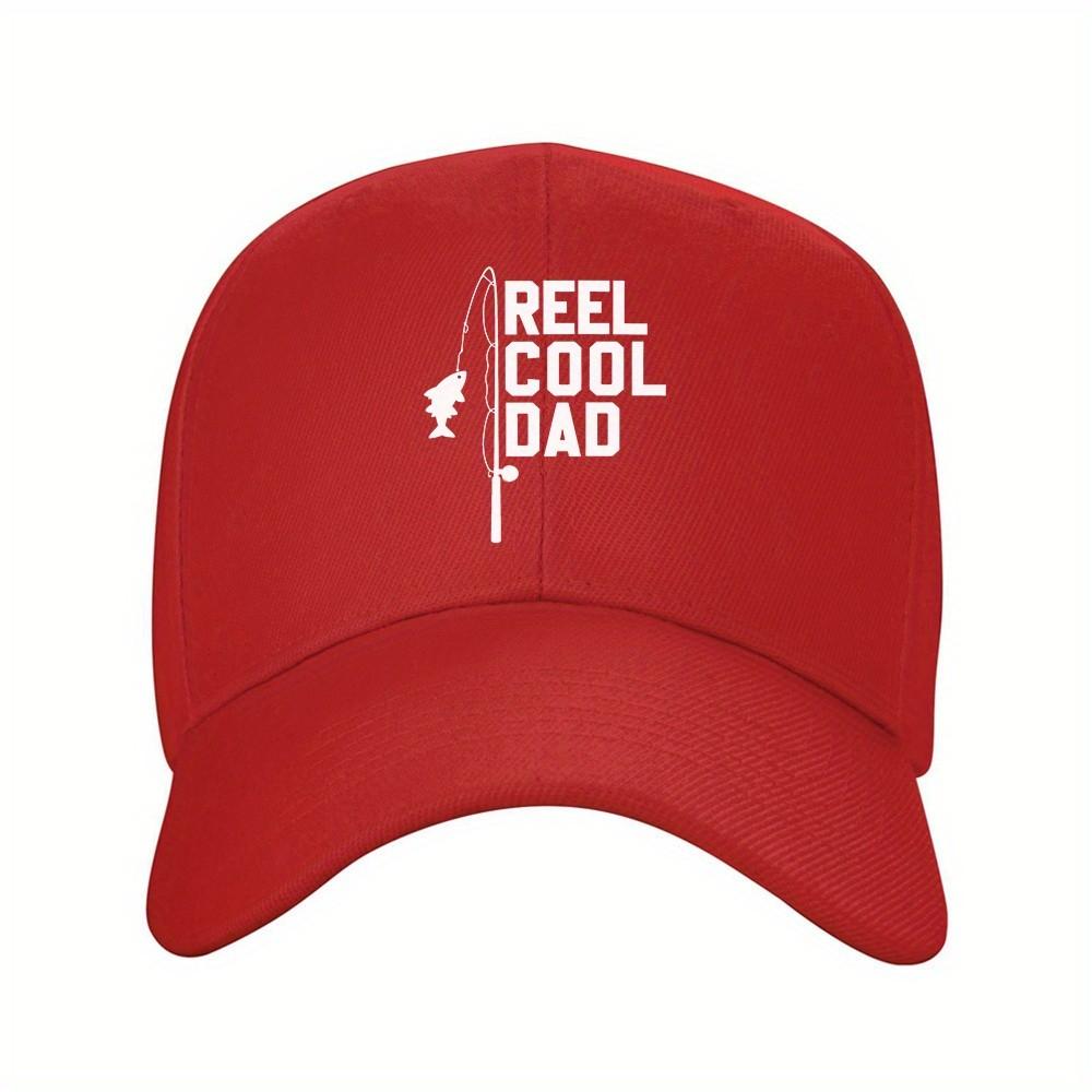 Reel Cool Dad Fishing Graphic Baseball Cap Adjustable Polyester Unisex Outdoor Dad Hat One Size