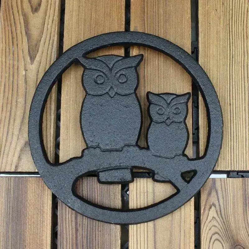 Owl Retro Decoration Ironwork Insulation Rack Water Kettle Style Household Cup Bowl Placemat Cast Iron Kitchen Plate Pot Mats