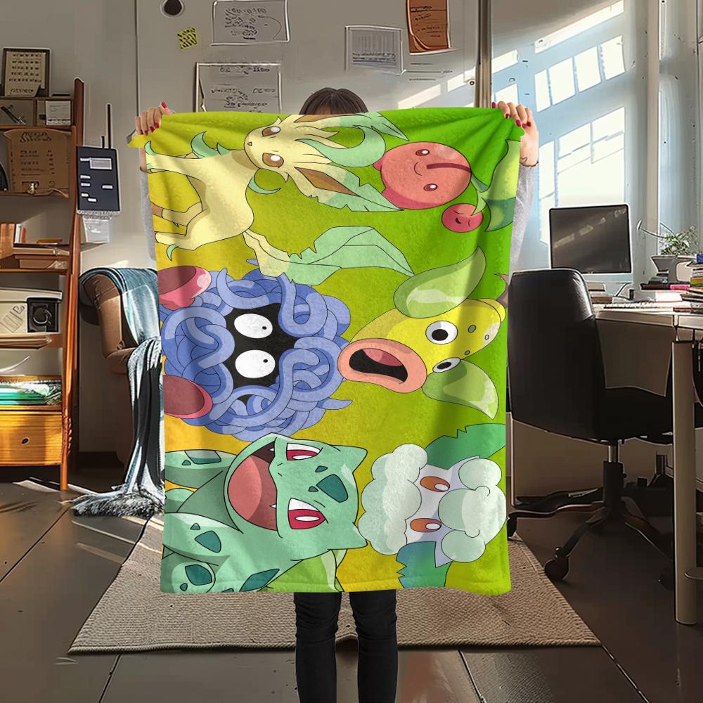 Flanelová deka s motivem Pokémonů, Vysoce kvalitní, Pohodlná pro všechna roční období, Domácí dekorace, Teplo a pohodlí, Perfektní jako dárek.