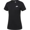 Einfaches Logo Freizeit-Sport-Kurzarm-T-Shirt Damen Oberteile Schwarz DN2393-010