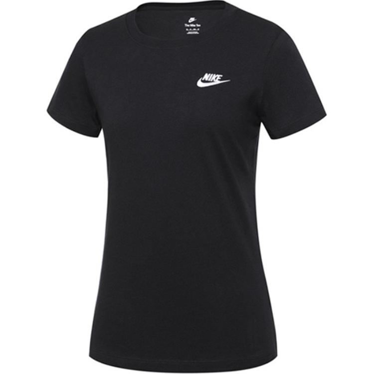 

Nike T Shirts Women s Black Crew Neck Moderate Straight Fit DN2393-010 XL