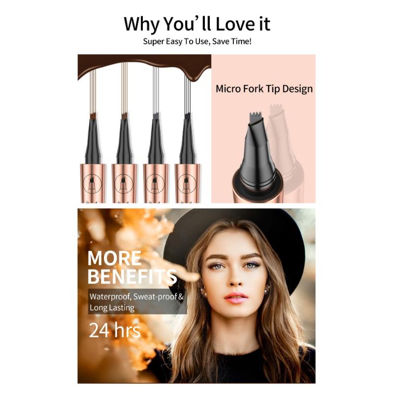 Liquid Brow Pencil Waterproof Impermeable Water Eyebrow Pencil Simulation Four Claw Eyebrow Pencil