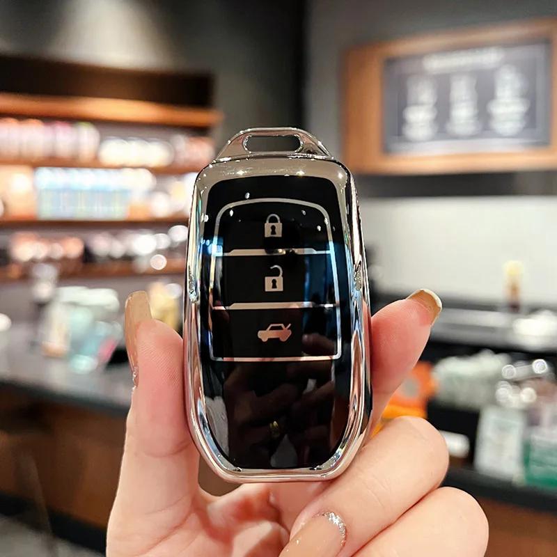 For Toyota Yaris Cross Hilux Innova Fortuner Camry Land Cruiser 200 300 Prado Crown TLK 200 2/3 Buttons TPU Car Key Case Cover