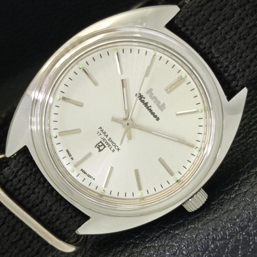 

AUTHENTIC HMT HAND-WINDING MENS SILVER DIAL WRIST WATCH a426485-2 RL-a426485