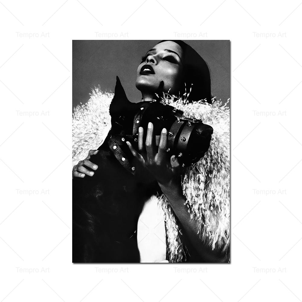 Fashion Star Dog Leopard Magazine Poster Black White Nordic Wall Art Pictures Canvas Painting Prints Living Room Home Decoration