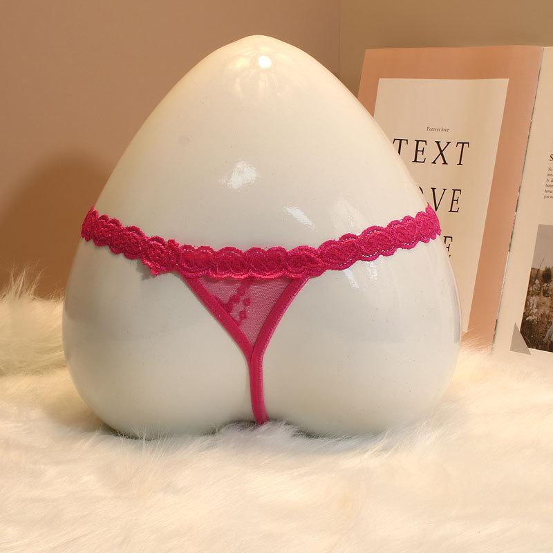 

Женские сексуальные кружевные стринги с низкой посадкой - Сетчатые дышащие однотонные XL розы красного