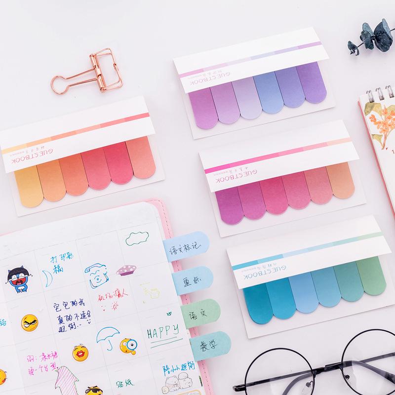 Gift Office School Supplies Morandi Six Gradient Messages N Times Note Paper Simple Portable Student Kawai Stationery Lovely