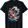Koi Carp Ying Yang Nishikigoi Fish Cherry Blossom T-Shirt(90)
