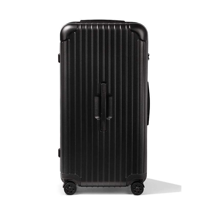 Thickened 24" PC Trolley Case: Drop-resistant, Large Capacity Suitcase with Combination Lock, Available in 26" & 30" Sizes, Leather Accent for Women.