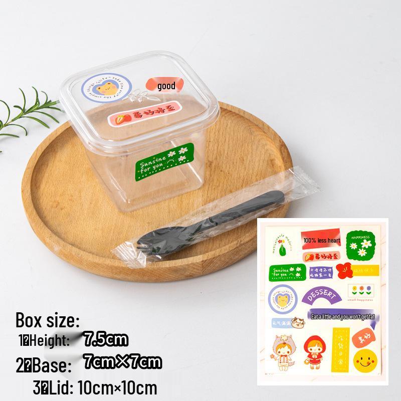 Square Mousse Soy Milk Cake Box: Wooden Cup Packaging for Tiramisu and Dessert Baking