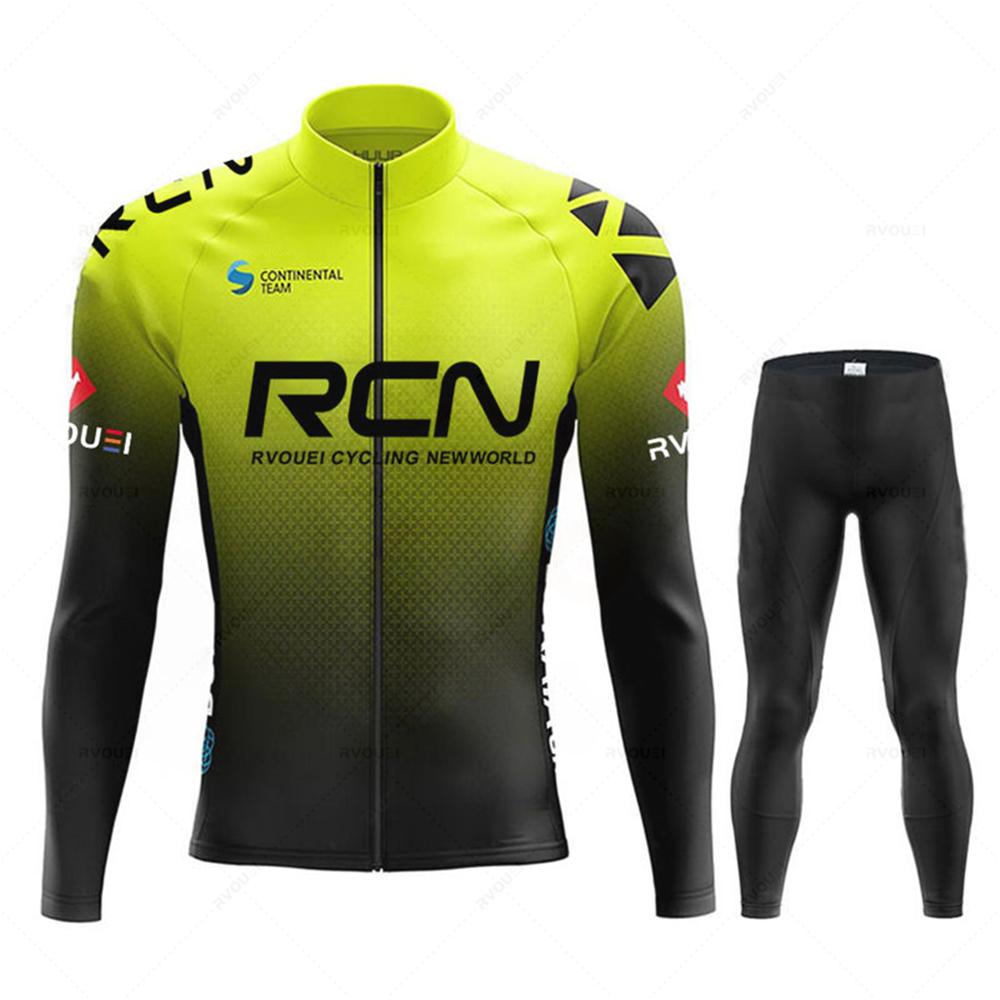 2025 Rcn Autumn Cycling Jersey Set Bicycle Sportwear Suit MTB Uniform Ropa Ciclismo Road Bike Clothing Bicicleta Long Bib Pants