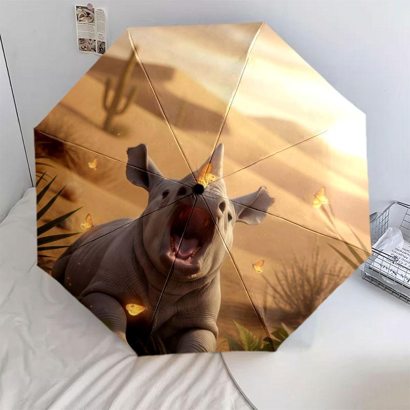 Animalsthatyawn Pattern Pattern New Style Umbrella, 1 Piece Automatic Folding Umbrella, Portable Travel Umbrella, Outdoor Umbrella, Birthday Gift