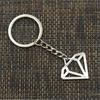 Fashion Diamond Shape Logo 28x30mm Pendant 30mm Key Ring Chain Bronze   Men Car Gift Souvenirs Keychain