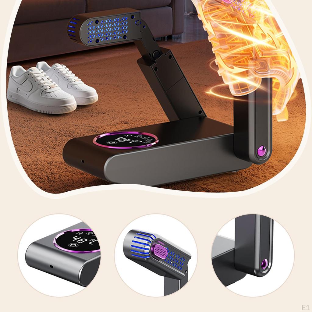 Shoe Dryer Black Multifunctional Four Timer Setting Folding Boot Warmer Machine for Hats Socks