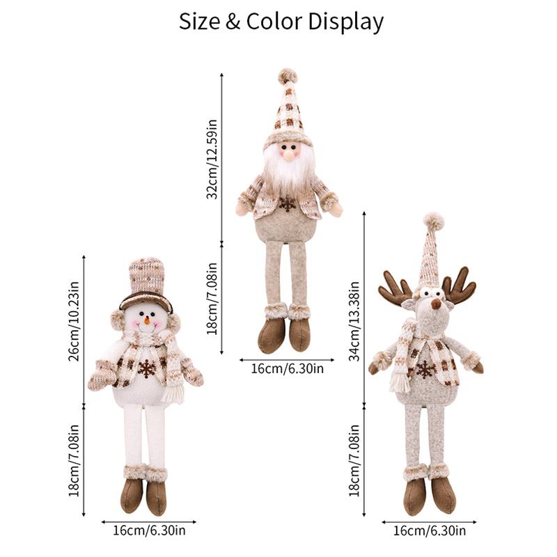 Christmas Doll Ornaments Nordic Style Santa Claus Snowman Elk Doll With Hanging Leg Merry Christmas Decorations For Home