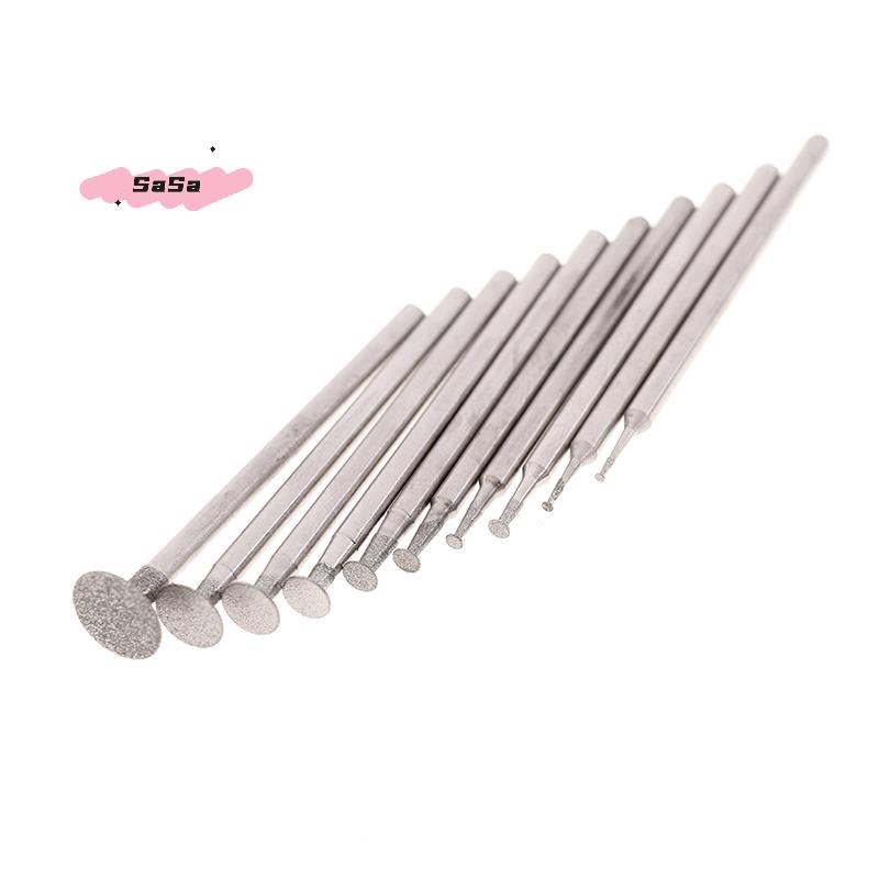 10Pcs Ultra-Thin T-Head Shank Diamon-d Mounted Grinding Bits Accessory for Stone Jade Carve Polish Engrave Tool