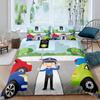 Police Car Duvet Cover Cartoon Set Car Blue Grey Emergency Responder Vehicles Polyester Quilt Cover With Pillowcases King Size