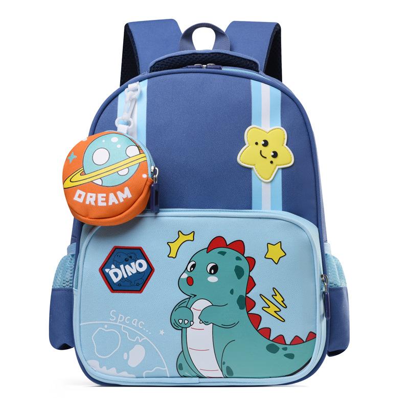 

Cartoon dinosaur backpack medium and large class new trendy cool schoolbag breathable burden reduction backpack синій