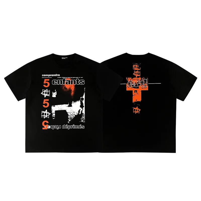 2025 Top 100% Cotton Fashion Trendy Printed Pattern T-shirt for Men and Women, High Quality Casual Large Size Widening