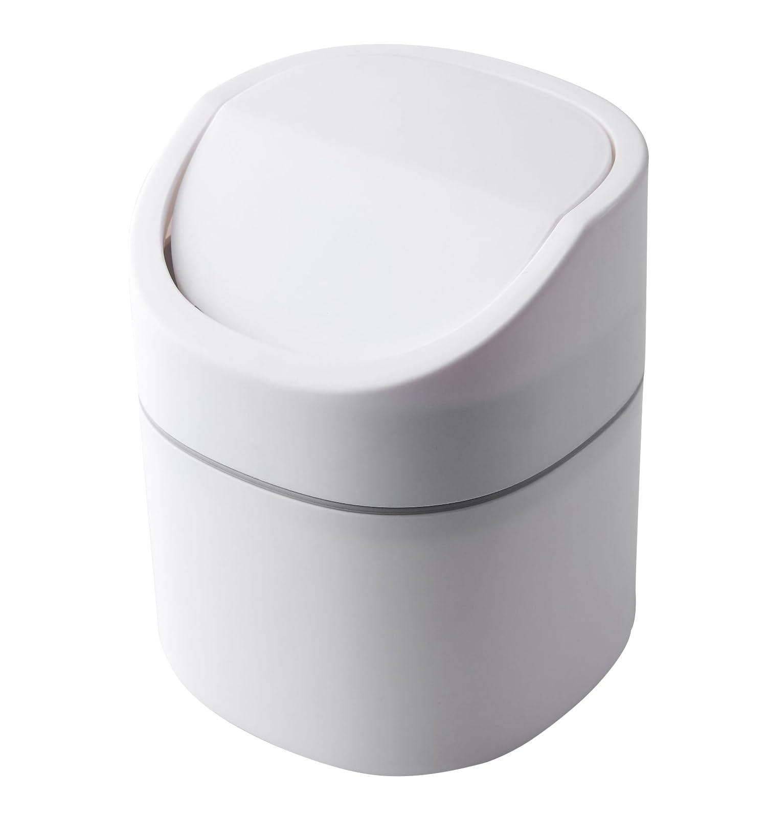 

NYANDELMO ND-0067-R07 Mini Tabletop Trash Can with Lid, 2L Capacity, Stylish, Deodorizing, Rotating Design