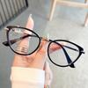 Ins Cat Eye Presbyopia Glasses Cold Tea Color HD Anti Blue Light Glasses Frame Advanced Plain Whitening Glasses