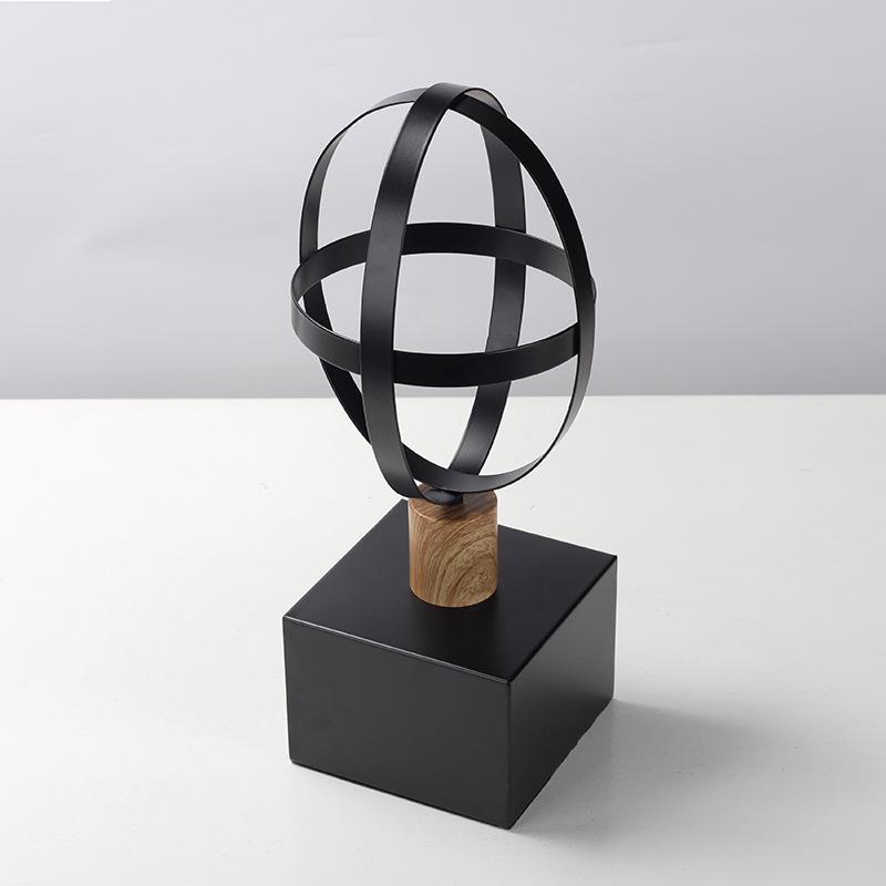 Creative Modern Italian Solid Wood Wrought Iron Hat Holder Model House Soft Decoration Matching Home Cloakroom Art Accessories