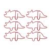 100 buc agrafe de hârtie în formă de Triceratops roșu în formă de metal galvanizare procesul lumină portabilă birou C