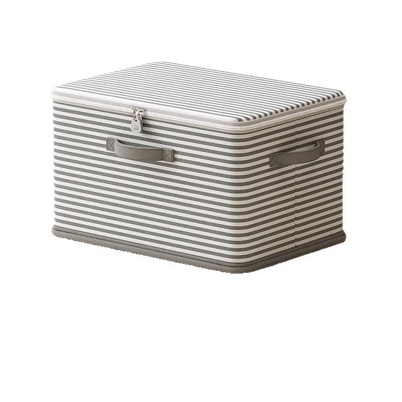 Extra Large Waterproof Striped Wardrobe Storage Box with Lid