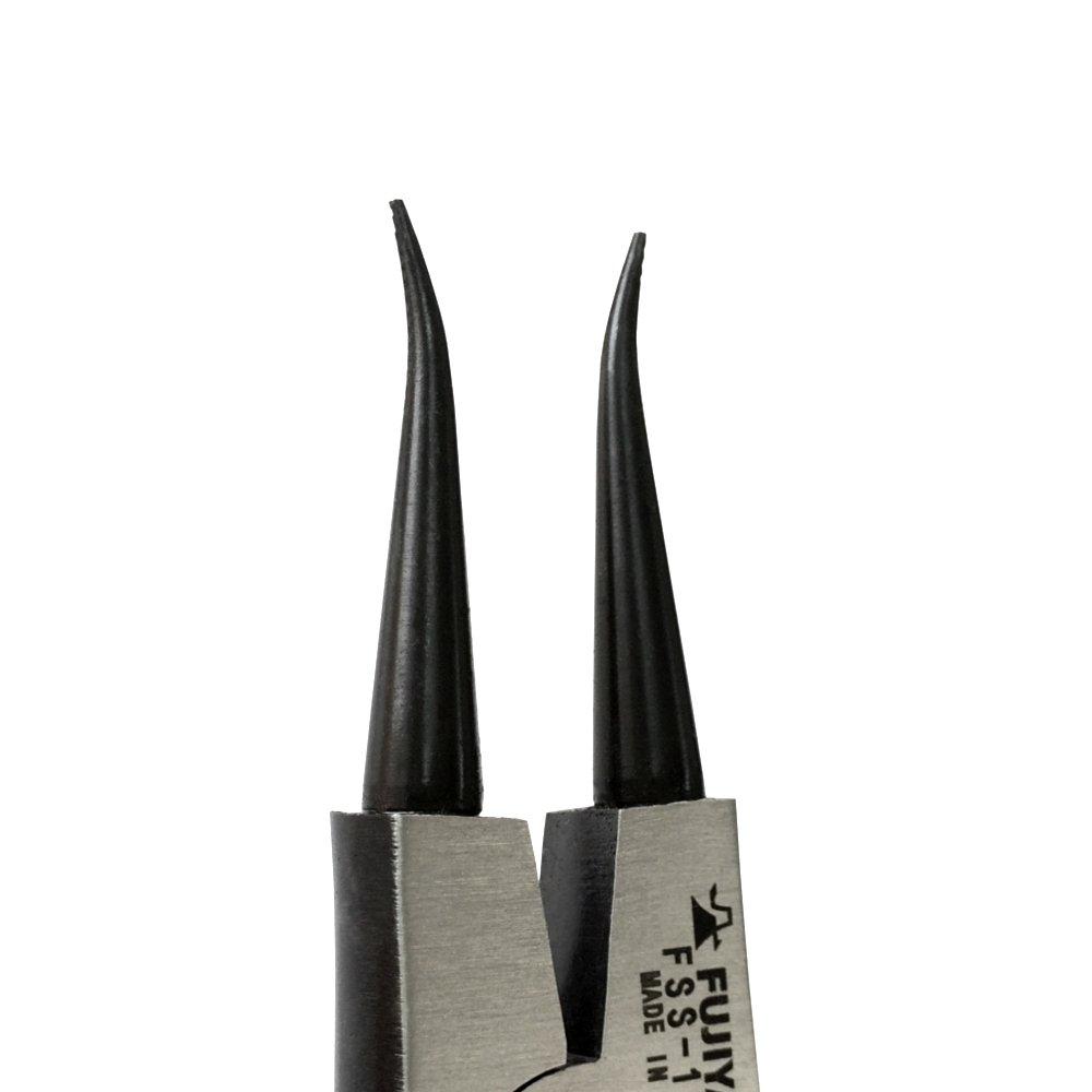 Fujiya Snap Ring Pliers shafts that open when straight Tip Diameter Ring Fitment Fixed Blue (for squeezed, jaws), 1.3mm, 10-25mm, Jaws, 145mm,