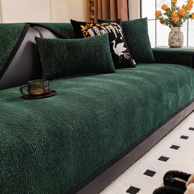Light Luxury Thickened Sofa Cover Fabric With Anti Slip And High-End Feel Straight Row Sofa Cushion Suitable For All Seasons Pad