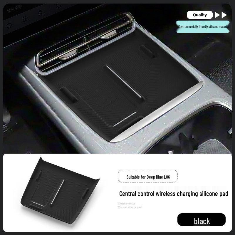 

Dark Blue L06 Non-slip Silicone Wireless Charging Pad for Car Interior