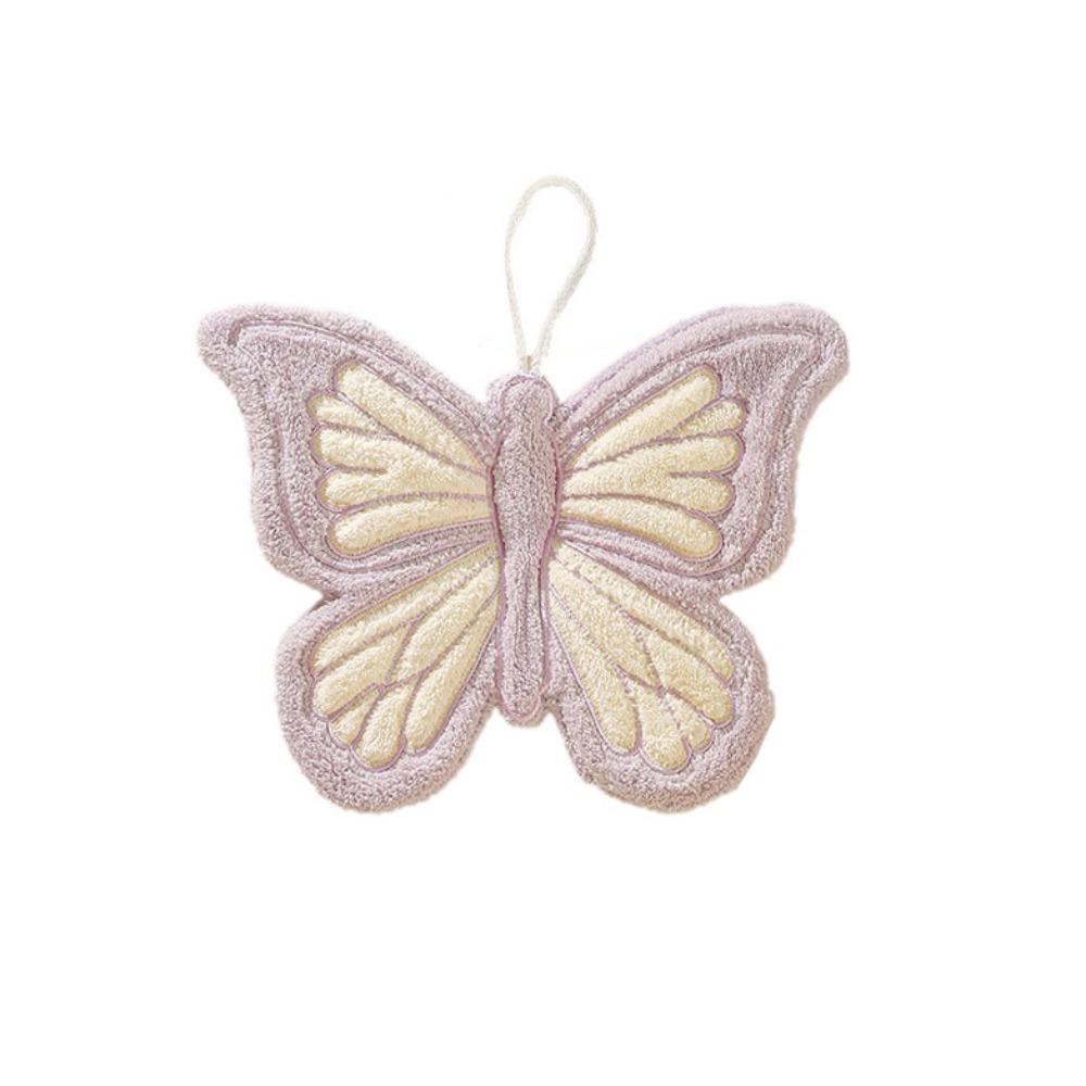 

Coral Velvet Butterfly Hand Towel Traditional Creative Hanging Butterfly Towel Quick-drying Absorbent Butterfly Washing Towels фиолетовый