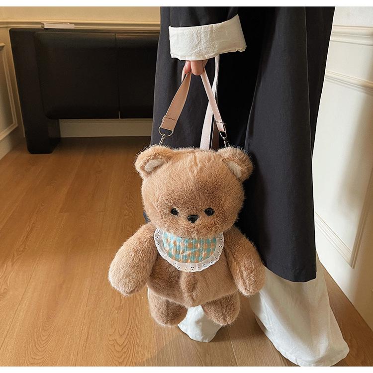 Plush Teddy Bear Doll Women's Backpack 2025 - Korean Style Exquisite Outdoor Travel & School Bag