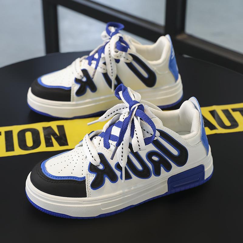 Board shoes student shoes spring and autumn 2025 new leather surface older children's casual little white shoes women's shoes flat bottom low top