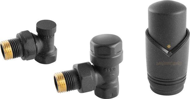 Angle Thermostatic Set for Anthracite Radiators