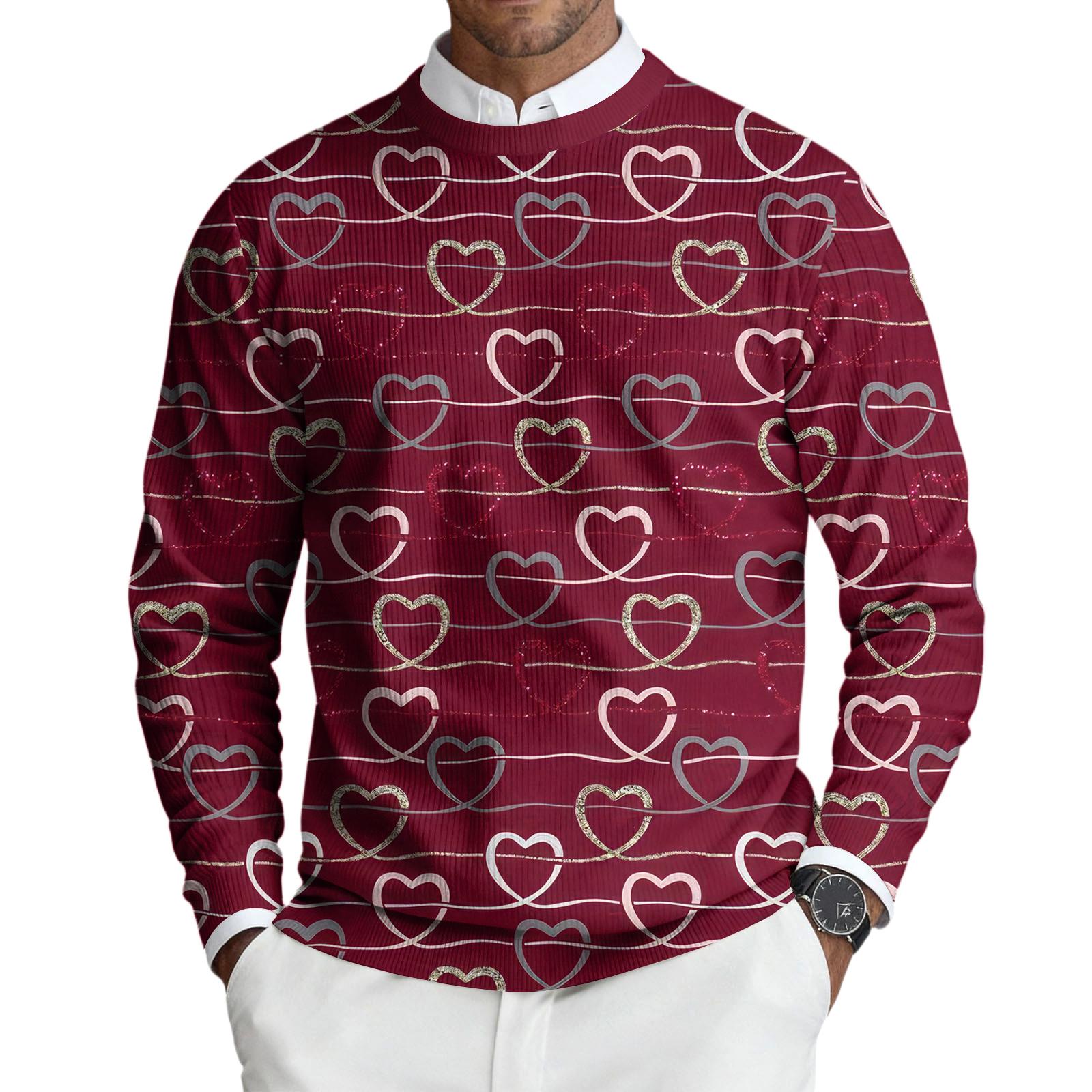 

Чоловічий пуловер з круглим вирізом, довгим рукавом, в рубчик XXXL Кіновар