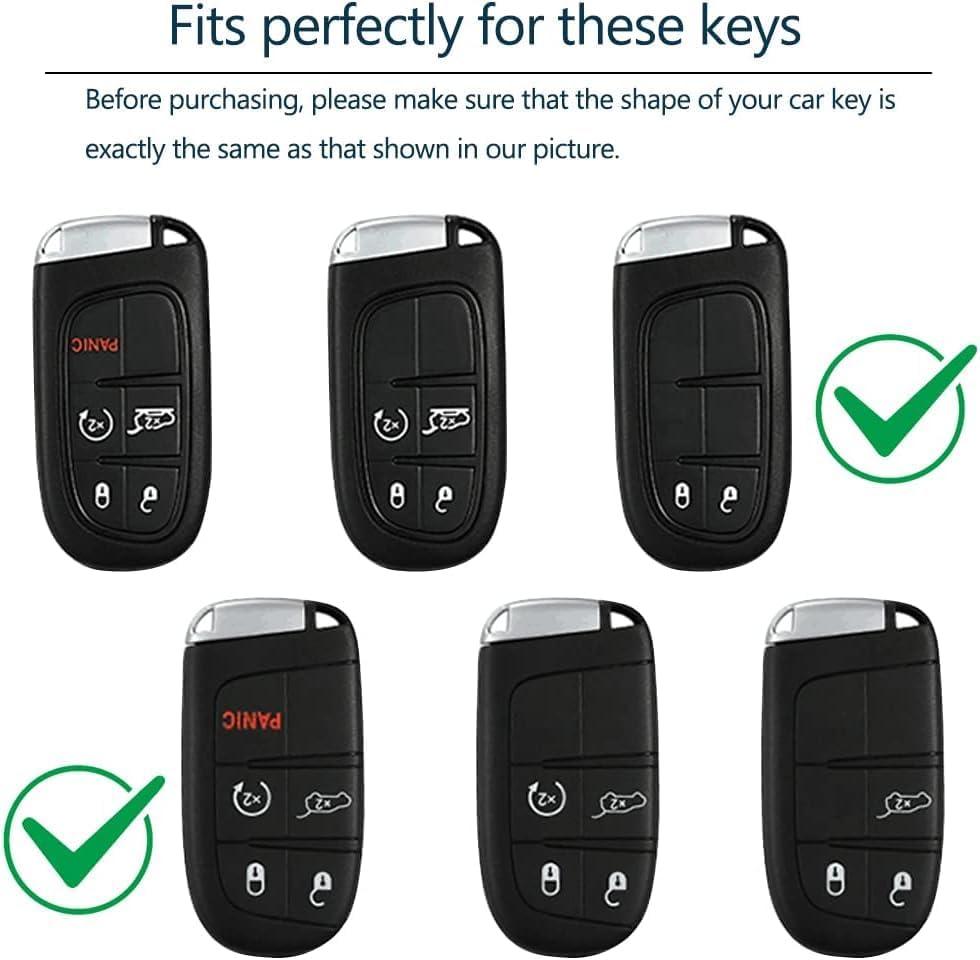 Copri Telecomando Chiave Auto Grigio Metallizzato per Jeep Grand Cherokee/Trackhawk/Renegade, Dodge Challenger SRT Hellcat/Journey/Dart, Chrysler