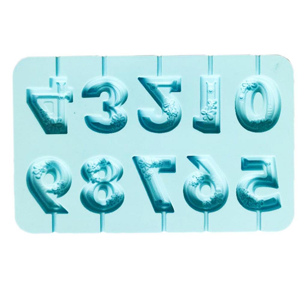 0-9 Numbers 3D Silicone Mold DIY Manual Candy Chocolate Cupcake Topper Decorating Tool For Graduation Celebration Party Supplies