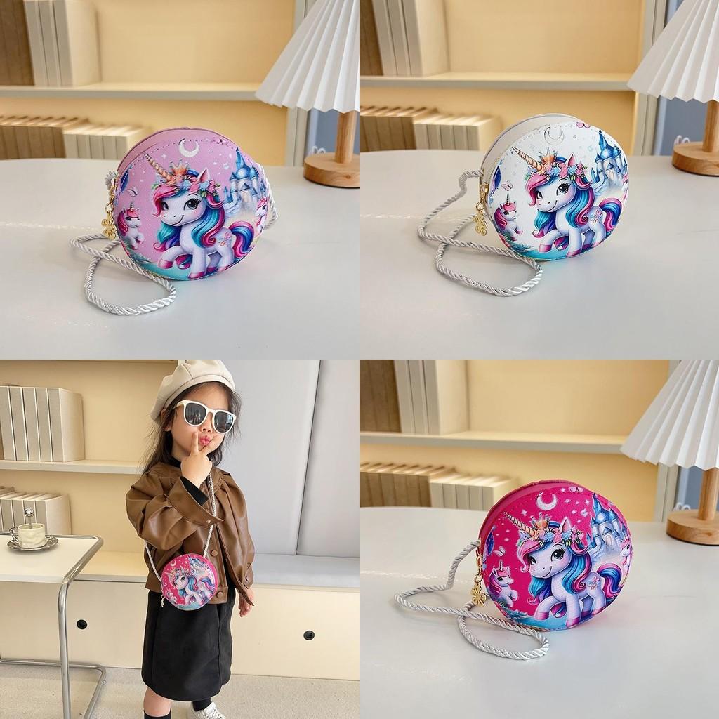 Adorable Mini Unicorn Shoulder Bag For Girls Stylish Pu Material Fashionable Accessory