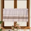 New linen cotton splicing rod short curtain kitchen curtain log wind short curtain solid color partition curtain
